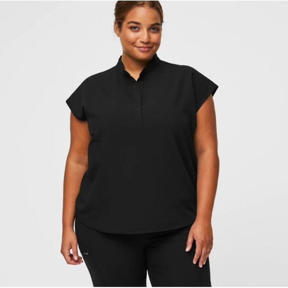 Figs Women's Rafaela Oversized Scrub Top - Black - Large - Picture 1 of 5